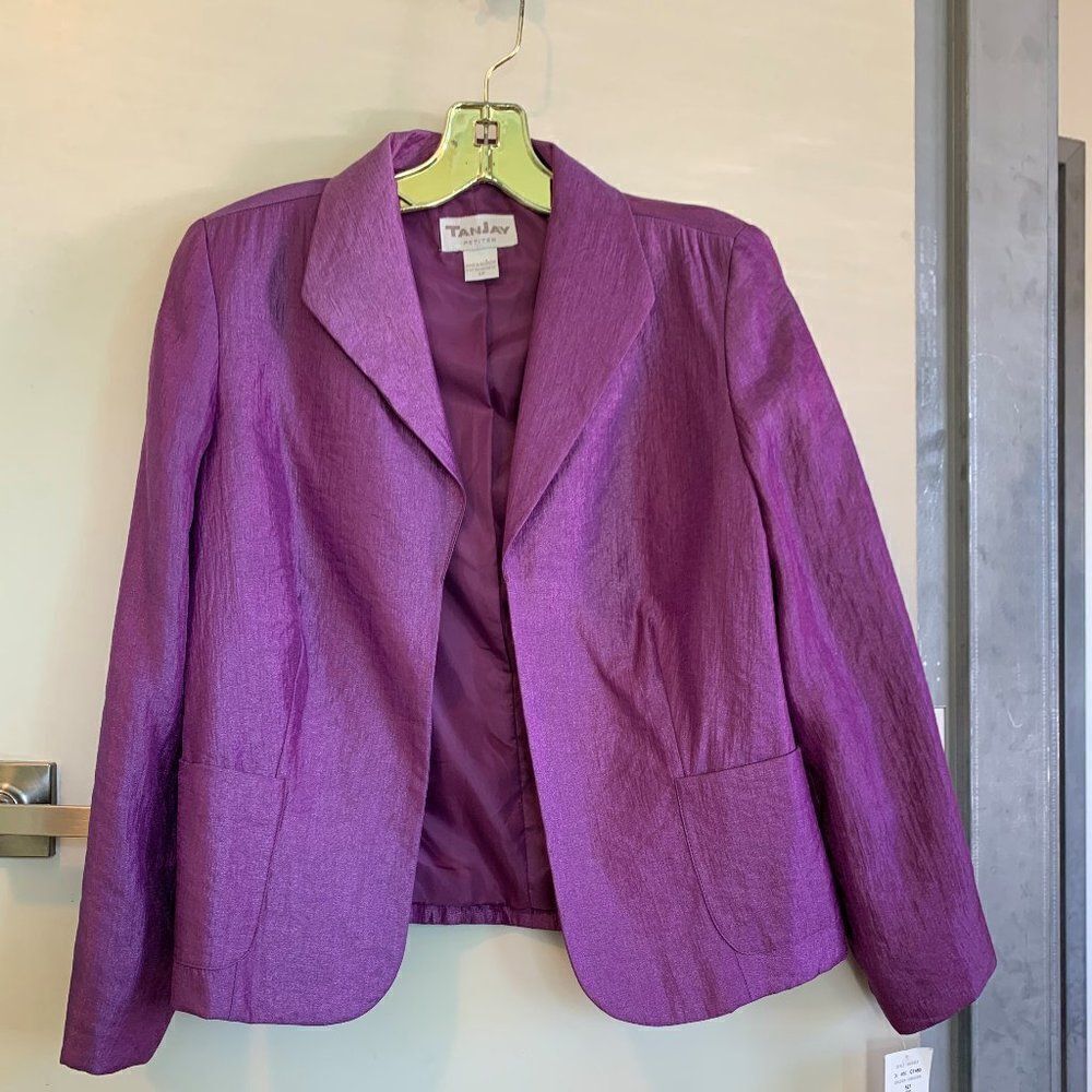 Tan Jay jacket/blazer Sz 8 petite,  NWT amethyst purple, fully lined, fitted